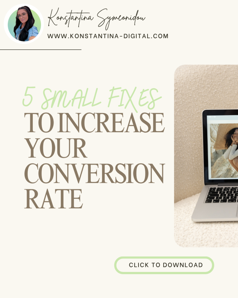 Konstantina Symeonidous blog article about 5 Small Fixes To Increase Your Conversion Rate